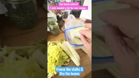 So much celery? Freeze the Stalks, dry the leaves