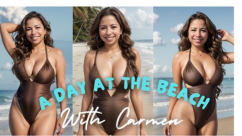 Carmen's day at the beach in sexy swimsuits!
