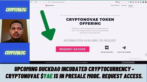 Upcoming DuckDAO Incubated Cryptocurrency - CryptoNovae $YAE Is In Presale Mode. Request Access.