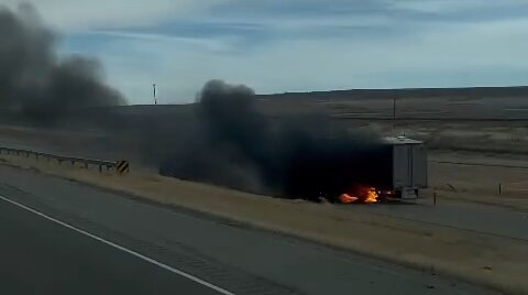 Truck Fire I80 Wyoming