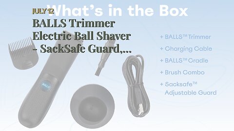 BALLS Trimmer Electric Ball Shaver - SackSafe Guard, Waterproof, Rechargeable - Wet/Dry Privat...