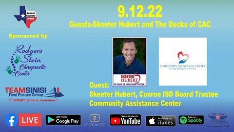 9.12.22 - Guests-Skeeter Hubert and The Ducks of CAC - Conroe Culture News