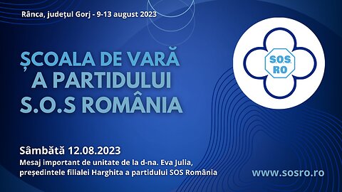 Mesaj de unitate - d-na Eva Julia, președintele partidului S.O.S. România, filiala Harghita