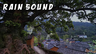 Sound of Heavy Rain covering the village, white noise, sleep, relaxation, insomnia, healing