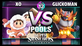 ULTIMATE 32 Pools - XO (Ice Climbers) vs. UT | GlickoMan (Incineroar) - Smash Ultimate