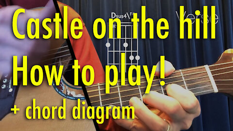 How to play: Castle on the hill - Ed Sheeran - Guitar Lesson - Without loopstation - Chords & tabs