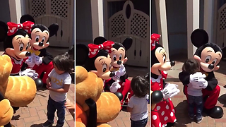 Little Boy Is In For A Surprise When He Meets Mickey And Minnie
