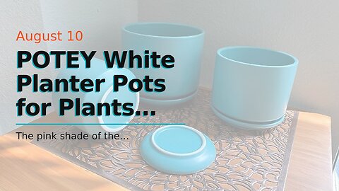 POTEY White Planter Pots for Plants Indoor - 5.1 + 4.2 Inch Modern Home Decor Glazed Ceramic Fl...