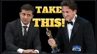 Sean Penn Gives Volodymyr Zelensky An OSCAR STATUETTE To Keep Him Safe In Kiev LOL