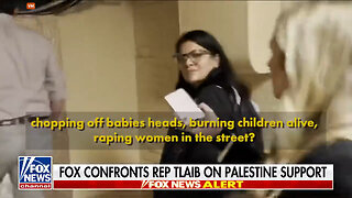 Rep. Rashida Tlaib Flying The Palestinian Flag And Refusing To Condemn Hamas After Beheading Babies