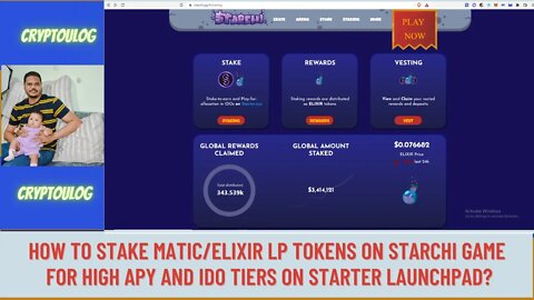 How To Stake MATIC/ELIXIR LP Tokens On Starchi Game For High APY And IDO Tiers On Starter Launchpad?