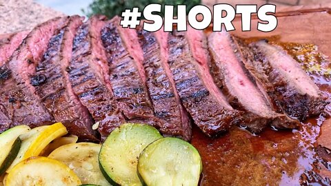 Mustard Marinated Grilled Flank Steak Over Charcoal BBQ #Shorts
