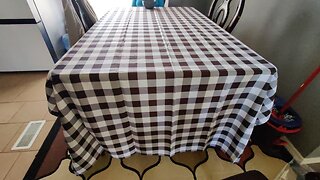 RYB HOME Black and White Plaid Table Cloth