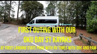 First excursion with our Oru Bay ST kayaks at First Landing State Park, VA, in our Coachman Beyond