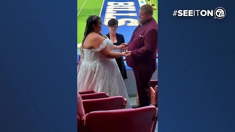 Bills wedding at Highmark Stadium