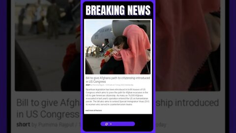 Live News: Bill to give Afghans path to citizenship introduced in US Congress #shorts #news