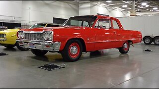 1964 Chevrolet Chevy Biscayne 2 Door in Red & 409 Engine Sound on My Car Story with Lou Costabile