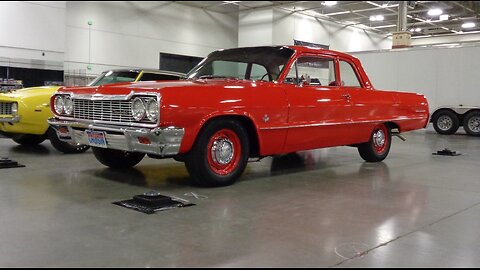 1964 Chevrolet Chevy Biscayne 2 Door in Red & 409 Engine Sound on My Car Story with Lou Costabile