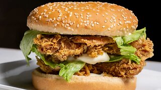 KFC Style Zinger Burger Recipe At Home | Crispy Fried Chicken Burger