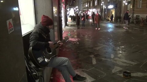 Ljubljana Street Country Guitar Performance