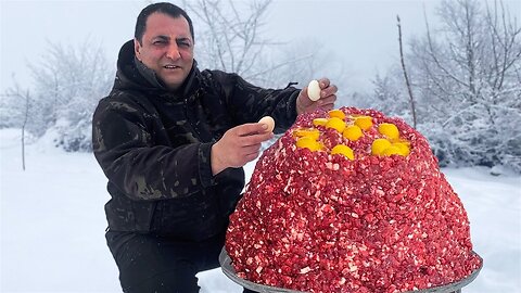 Huge Turkish Pizza with Meat! I Want To Eat Right From The Oven