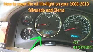 How to reset the oil life/light on your 2008-2013 Silverado and Sierra
