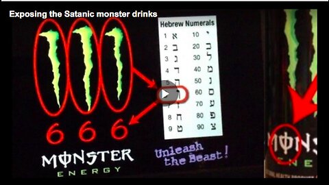 Viral video of a woman explaining the demonic symbols on the Monster Energy Drink can