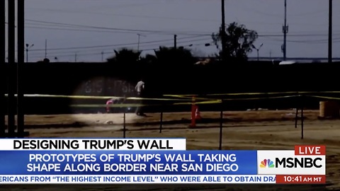 While Border Wall Prototypes Being Shown; Illegals Jump Over Existing Wall!