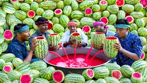 watermelon juice farm fresh fruit juice making watermelon craft watermelon experiment ,