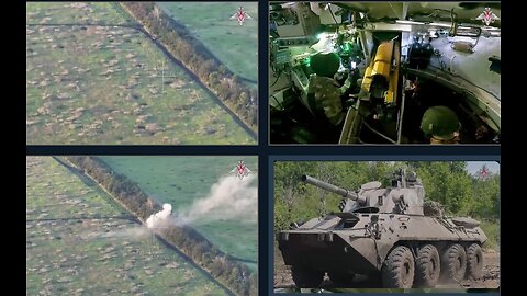 Nona-SVK self-propelled artillery system crew destroy mortars & enemy infantry fighting vehicles