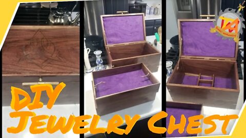Large Walnut jewelry box Build With Laser engraved Celtic knot
