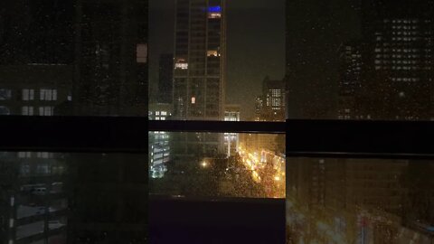 Relaxing Bath in a Storm With a Chicago City View