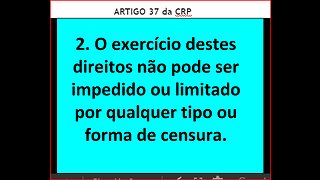 CRP-37 Ñ pode ser impedido limitado p qq tipo ou forma d CENSURA