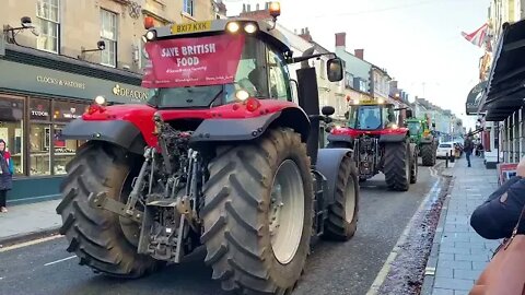 Farmers Driver Tractors Along Wood Street In Protest Of Government Deals