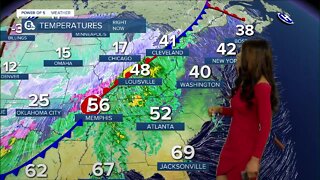 Noon Weather Update: It starts with rain then sleet, snow