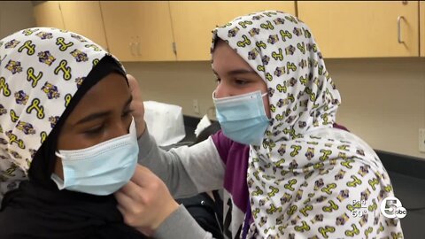Students weave diversity, inclusion into school's fabric by making custom hijabs with school mascot