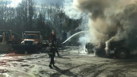 Squad 40 Robbinsville Dump trucks fire