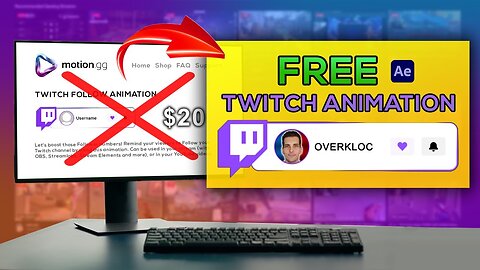 FREE Customizable Twitch Lower Third Follow Animation - AE Template Download Link Included