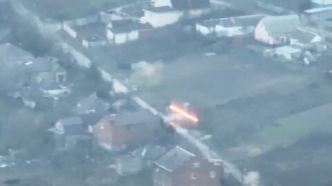 Ukrainian BTR-4E APC Attacking 2 Russian T-72 Tanks