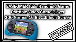 EASEGMER RS-8M Kids Portable Handheld Video Game Player with 200 Games 16 Bit 2.5 Inch FULL REVIEW