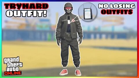 Easy Red & Black Joggers Invisible Torso Glitch Tryhard Modded Outfit (No Transfer) (GTA Online)