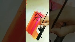 How to paint scenery Landscape in Acrylic Painting #shorts