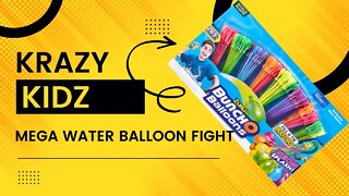 Mega Water Balloon Fight! | Krazy Kidz Creations