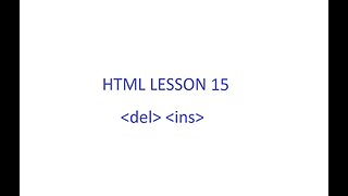 HTML Lesson 15