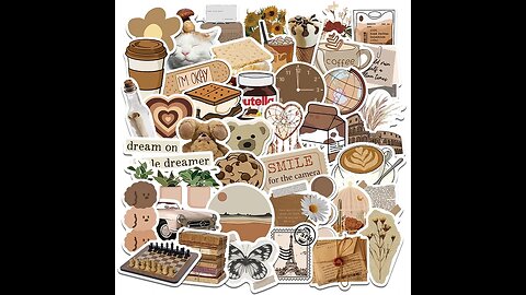 10/30/60PCS Vintage Brown Sticker Aesthetic PVC Laptop Sketchbook Children's