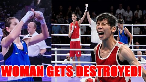 Male Boxer DESTROYS Female opponent again at Olympics! Female opponent PROTEST inside the ring!