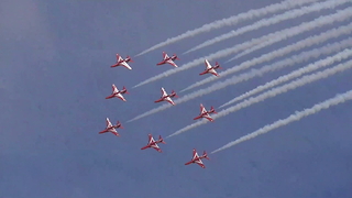 Fantastic Red Arrows At Torbay Airshow