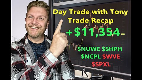 Day Trade With Tony Day Trade Recap +$11,354 Profit Green Day