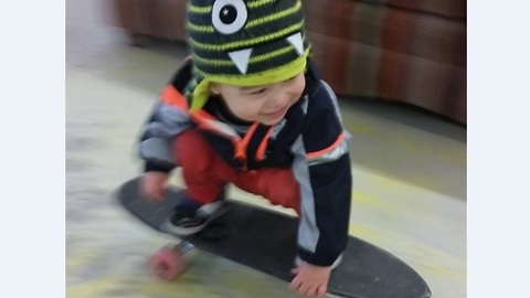 toddler play skateboard like a pro