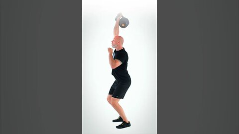 The kettlebell clean and jerk side-on view.